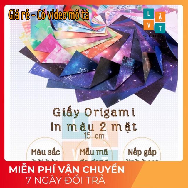 [MẪU MỚI 2021] - Giấy origami vuông 15 Cm nhiều mẫu lựa chọn - Giấy gấp hạc 2 mặt