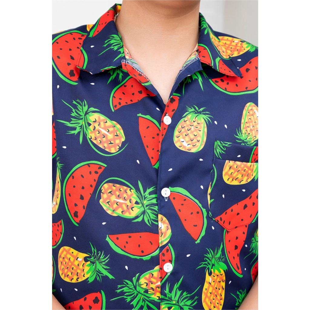 Bộ ngủ hè nam nữ hoạ tiết bộ pijama ngắn tay mặc nhà chất kate thái thoáng mát GT1