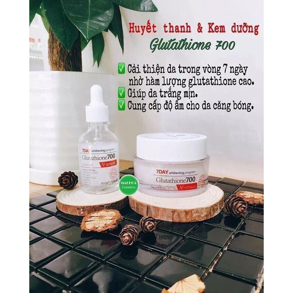 Kem Dưỡng Da Angel's Liquid 7Day Whitening Program Glutathione 700 VCream 50ml