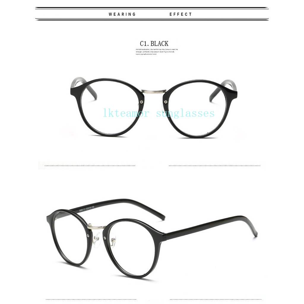 Mắt kính gọng tròn trong suốt phong cách vintage cho nữ