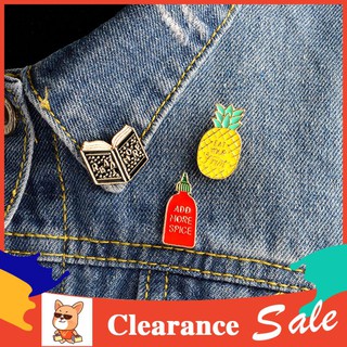 ♙Or Fashion Pineapple Spice Jar Comic Book Bros Pin Jacket Bag Badge Clothes Decor Berlian Mutiara