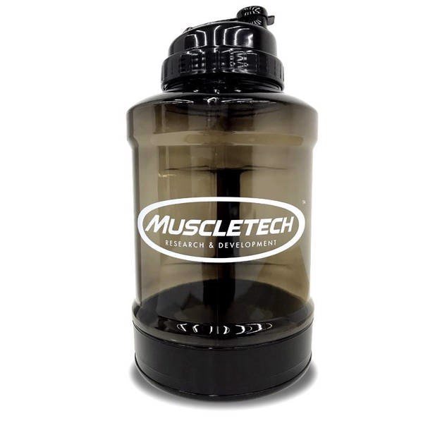 Bình nước Muscletech 2.2 lít - Cho Gymer - Dùng để uống nước theo ngày, có ngăn nhỏ chứa đồ - Hàng Cao Cấp USA