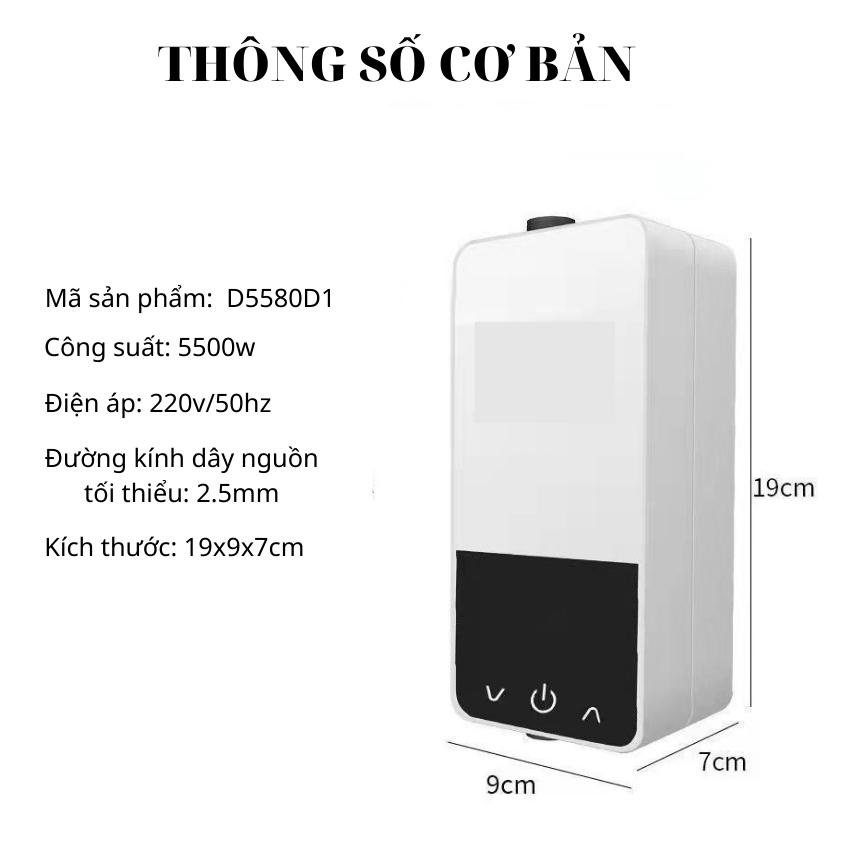 Máy nước nóng trực tiếp, bình nóng lạnh trực tiếp GINETARR D5580D1, máy nước nóng có vòi sen, Máy nước nóng trực tiếp có
