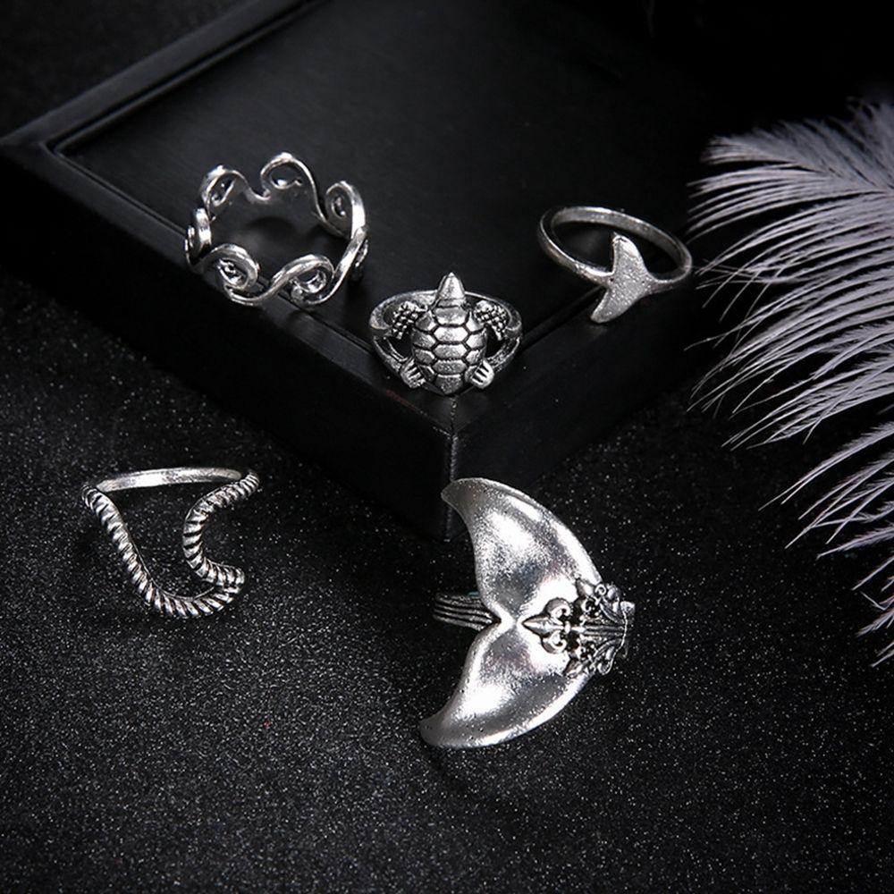 NEXTVN Set 5 Nhẫn Đốt Ngón Tay Hình Cá Voi