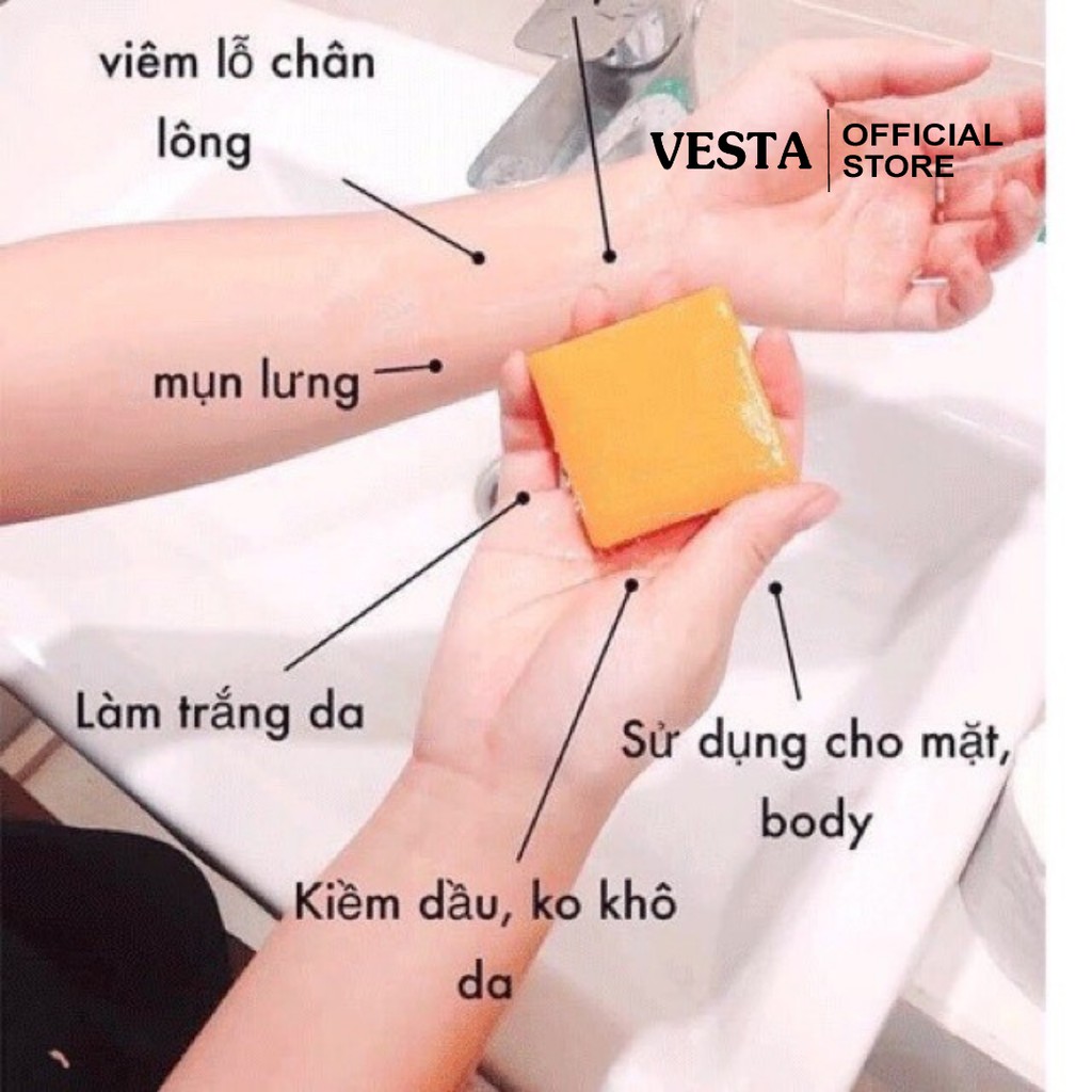 Xà Phòng Cam Nghệ Thái Lan 🍊𝑭𝒓𝒆𝒆𝒔𝒉𝒊𝒑🍊 Soap Giảm Mụn Lưng Trắng Da