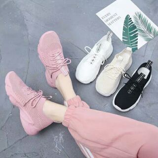 Giầy thể thao nữ chun cổ lưới thoáng