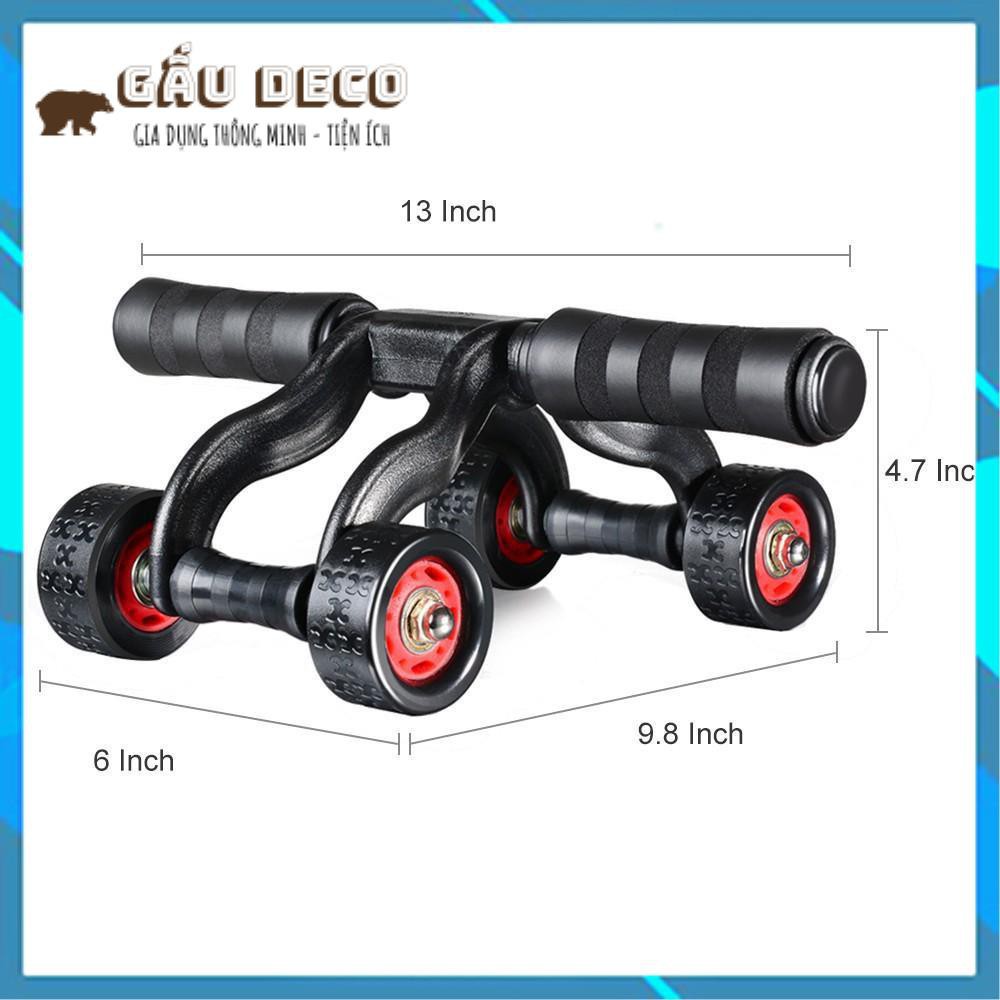 Dụng Cụ Tập Thể Dục [FREESHIP] , Con lăn tập cơ bụng 4 bánh + Tặng kèm thảm gối