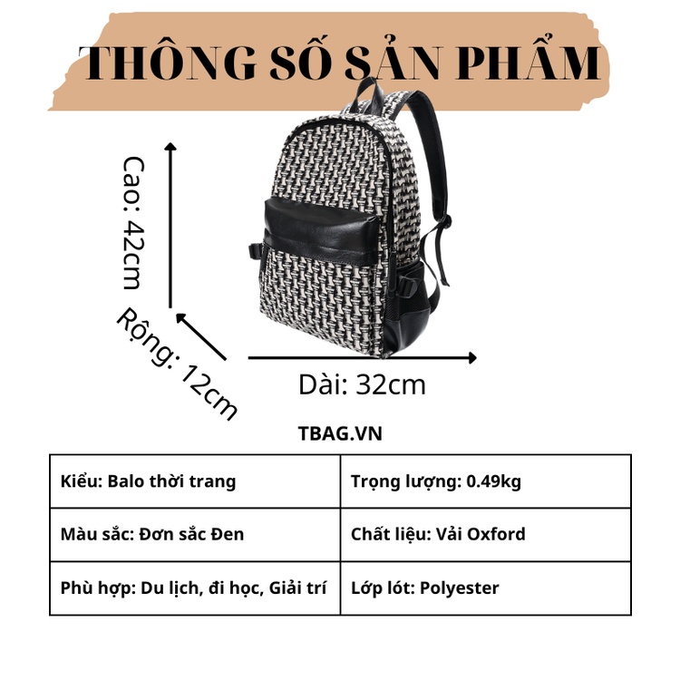 Balo Đan Chéo Cao Cấp  Chất vải Oxford cao cấp, Form Y Hình, Lớp lót Polyester