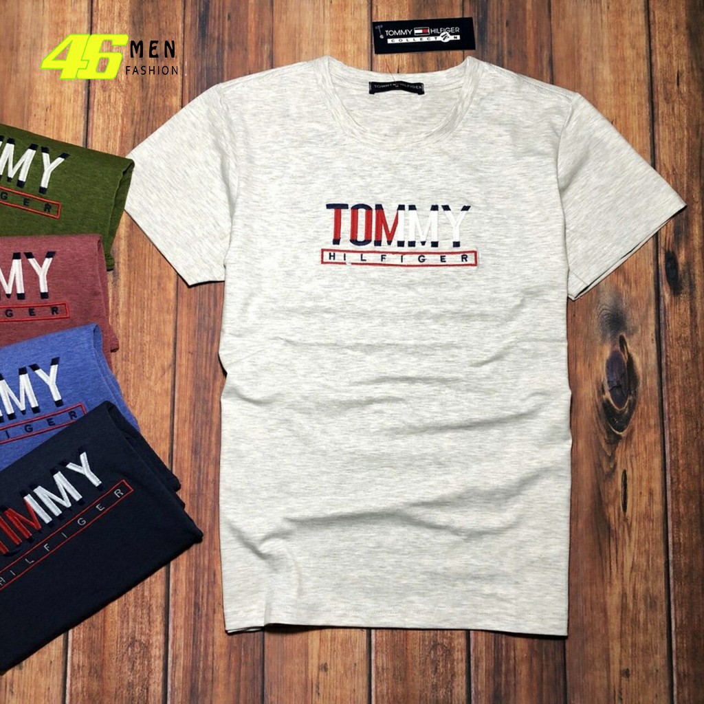 Áo thun nam đẹp cổ tròn thêu chữ nhiều màu MFT812