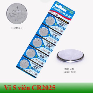 [Vỉ 5 viên] Pin cúc áo Doublepow CR2025 3V  dùng cho các thiết bị điện tử