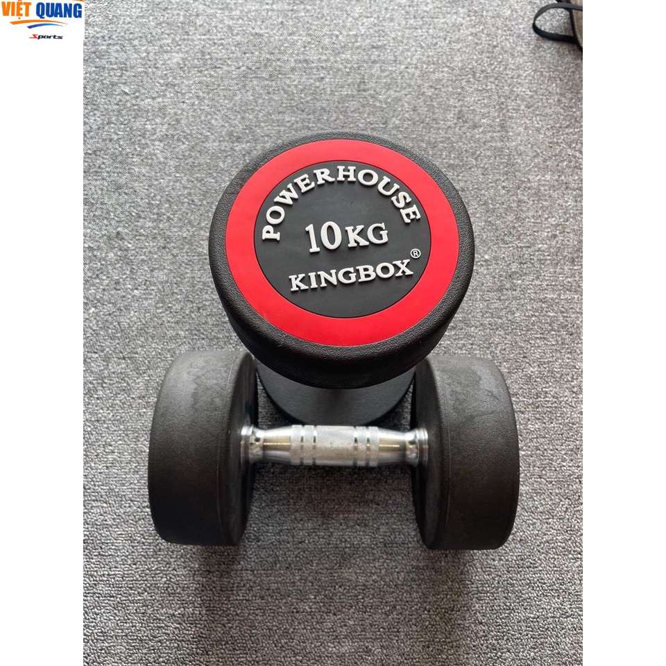 Tạ tay lõi Gang đặc KINGBOX 10kg bọc cao su Hàng Nhập Khẩu