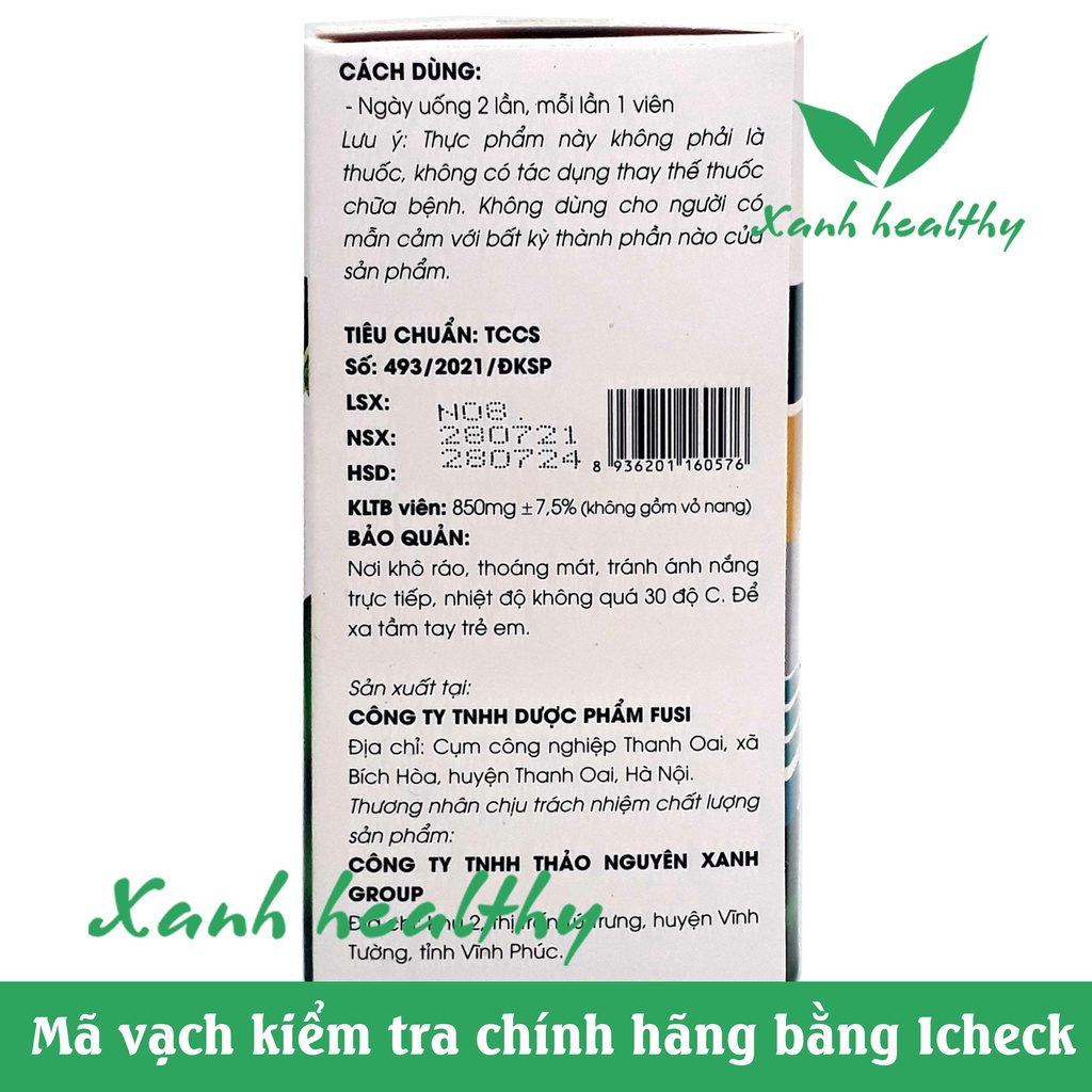 Hộp 60 viên Mát gan CÀ GAI LEO XẠ ĐEN DIỆP HẠ CHÂU GOLD 850 - Giải độc gan an toàn hiệu quả