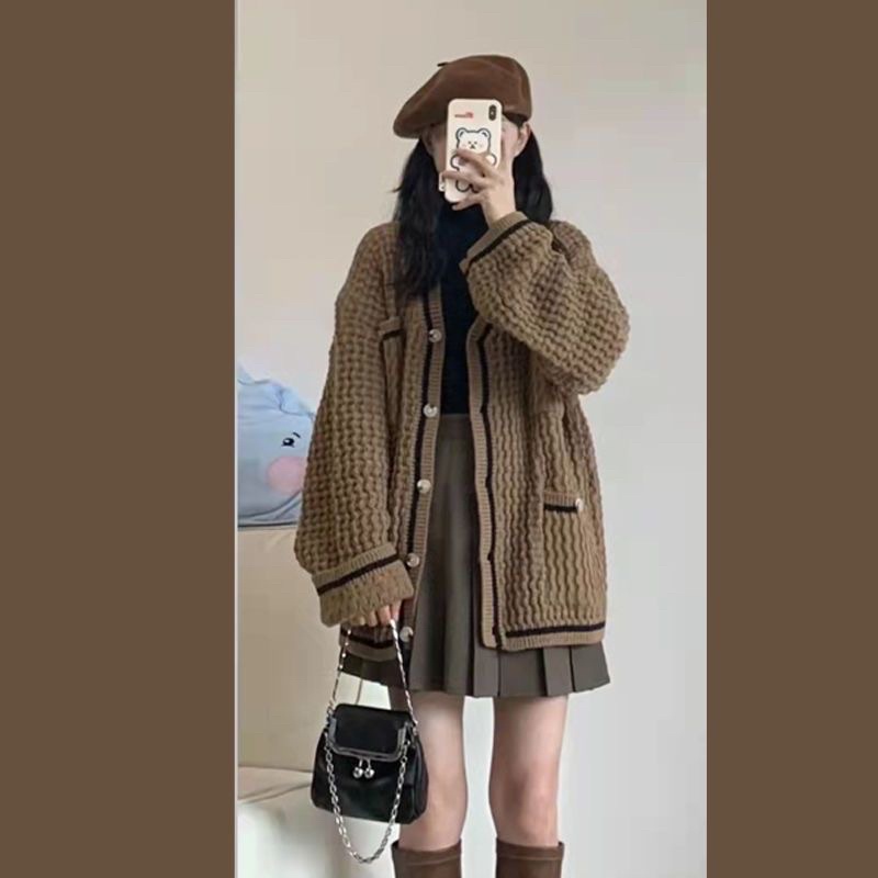 [KÈM ẢNH THẬT] SET ÁO CARDIGAN VÀ CHÂN VÁY PHONG CÁCH VINTAGE 2023