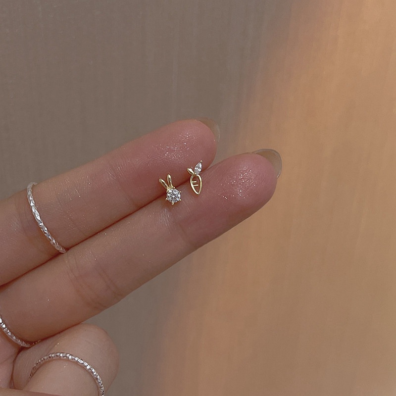 Khuyên Tai Bạc S925 Họa Tiết Thỏ Dễ Thương Cho Nữ