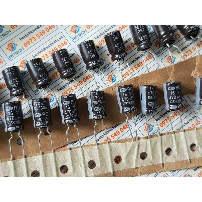 Tụ hóa 470uF 16V kích thước 8x12mm chính hãng