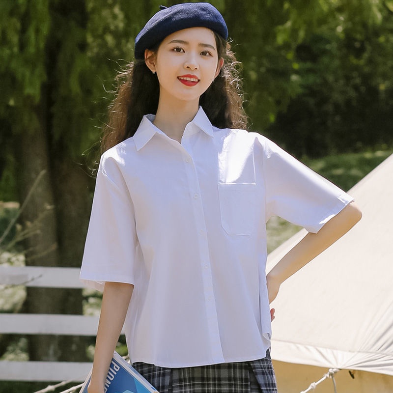 Áo Sơ Mi Ngắn Tay Phong Cách Hàn Quốc Năng Động Dành Cho Nữ
