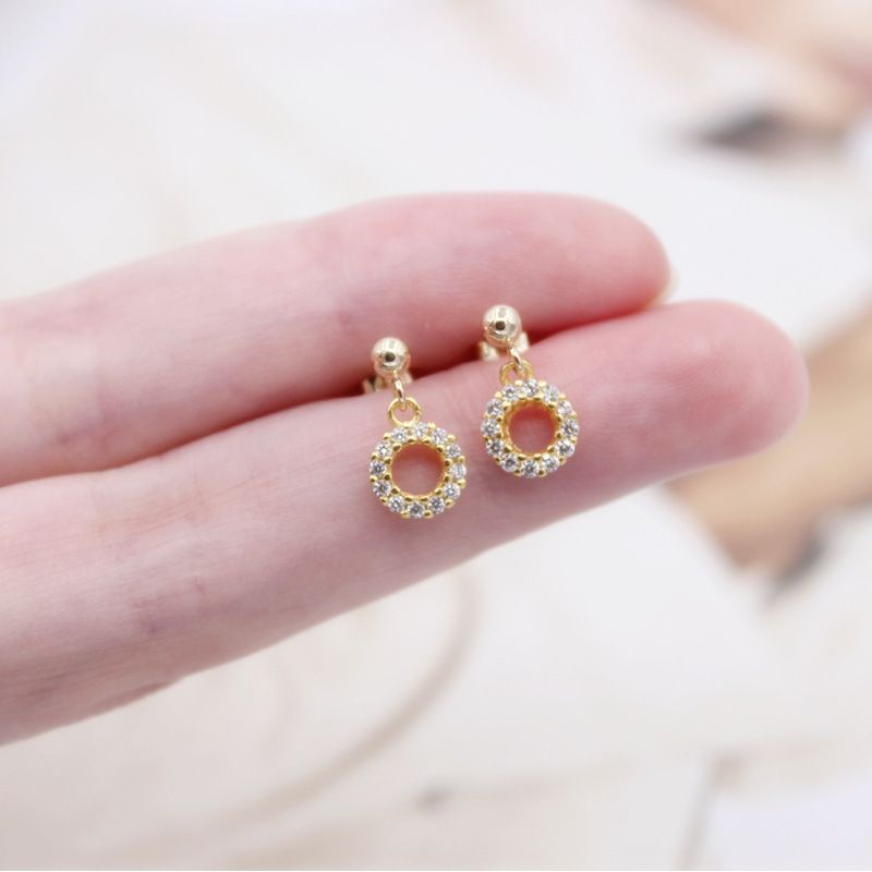 Hoa tai mạ bạc S925 - Bông tai nữ mạ bạc Ý Bling Ball dễ thương, xinh xắn ZAZA accessories KT8080