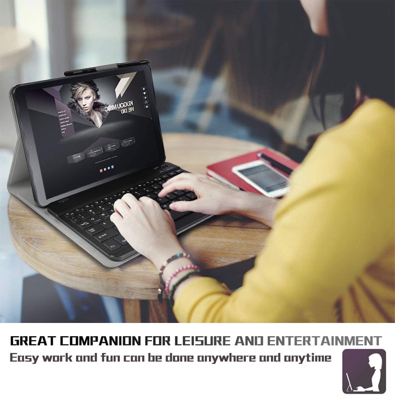 Ốp Máy Tính Bảng Có Bàn Phím Bluetooth 7 Màu Cho Samsung Galaxy Tab S4 S5e S6 S7 S7 FE A7 Lite A7 S6 Lite 10.4 Samsung Galaxy Tab A 8.0 8.4 10.1 10.5