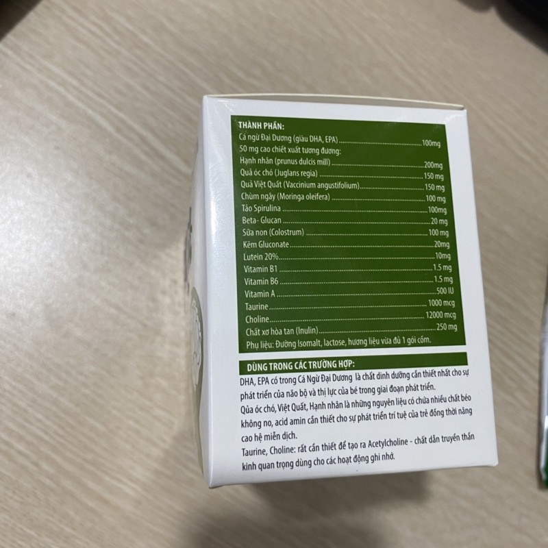 cốm bổ não dinh dưỡng Nutrivin IQ G Brain NOBEL KIDS Palatinum DHA- Noben kid phát triển trí não cho trẻ từ 6 tháng tuổi
