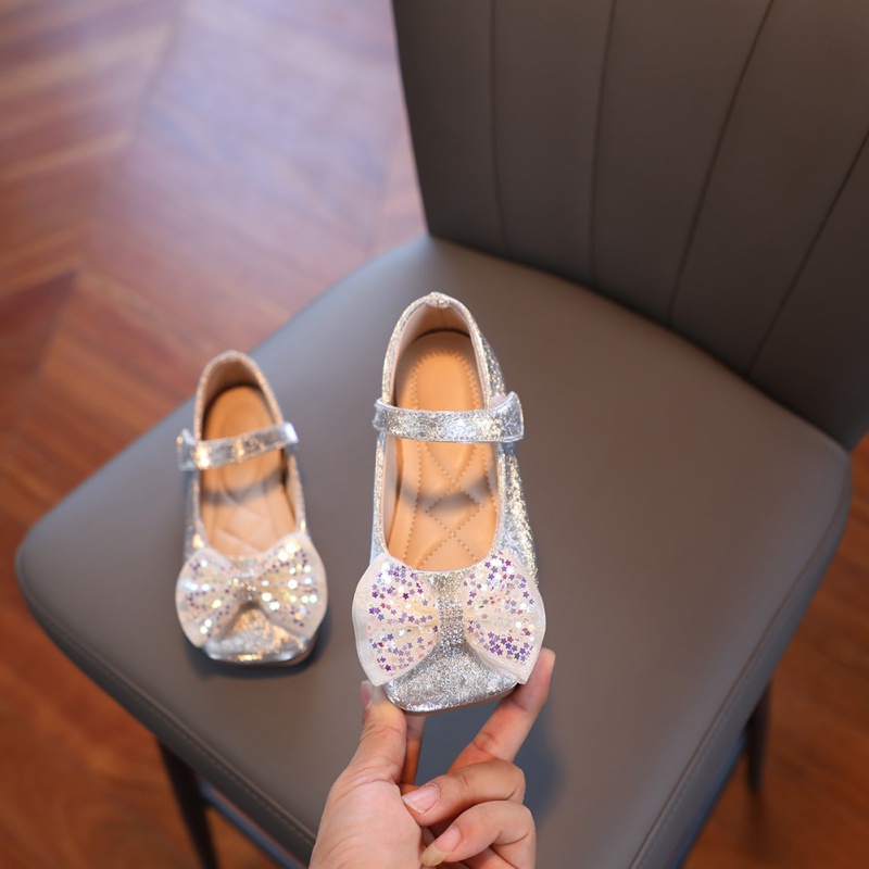 Giày Búp Bê Đính Kim Sa Đế Mềm Cho Bé Gái