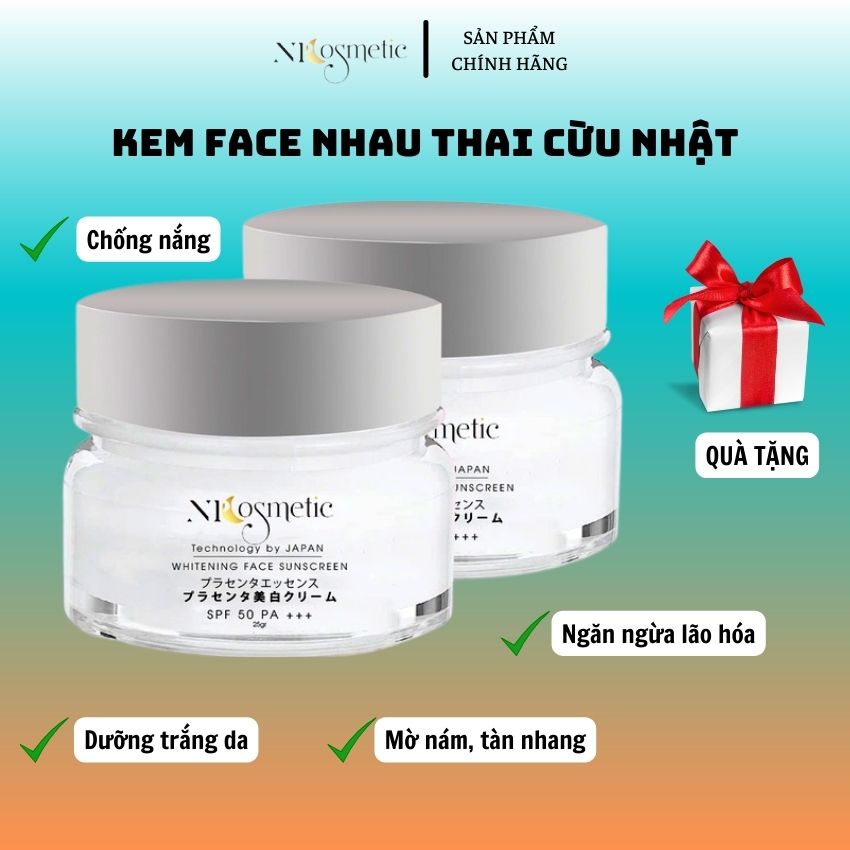 Kem face nhau thai cừu, kem face dưỡng trắng da chống nắng chống lão hóa, ngăn ngừa mụn, giảm thâm nám tàn nhang