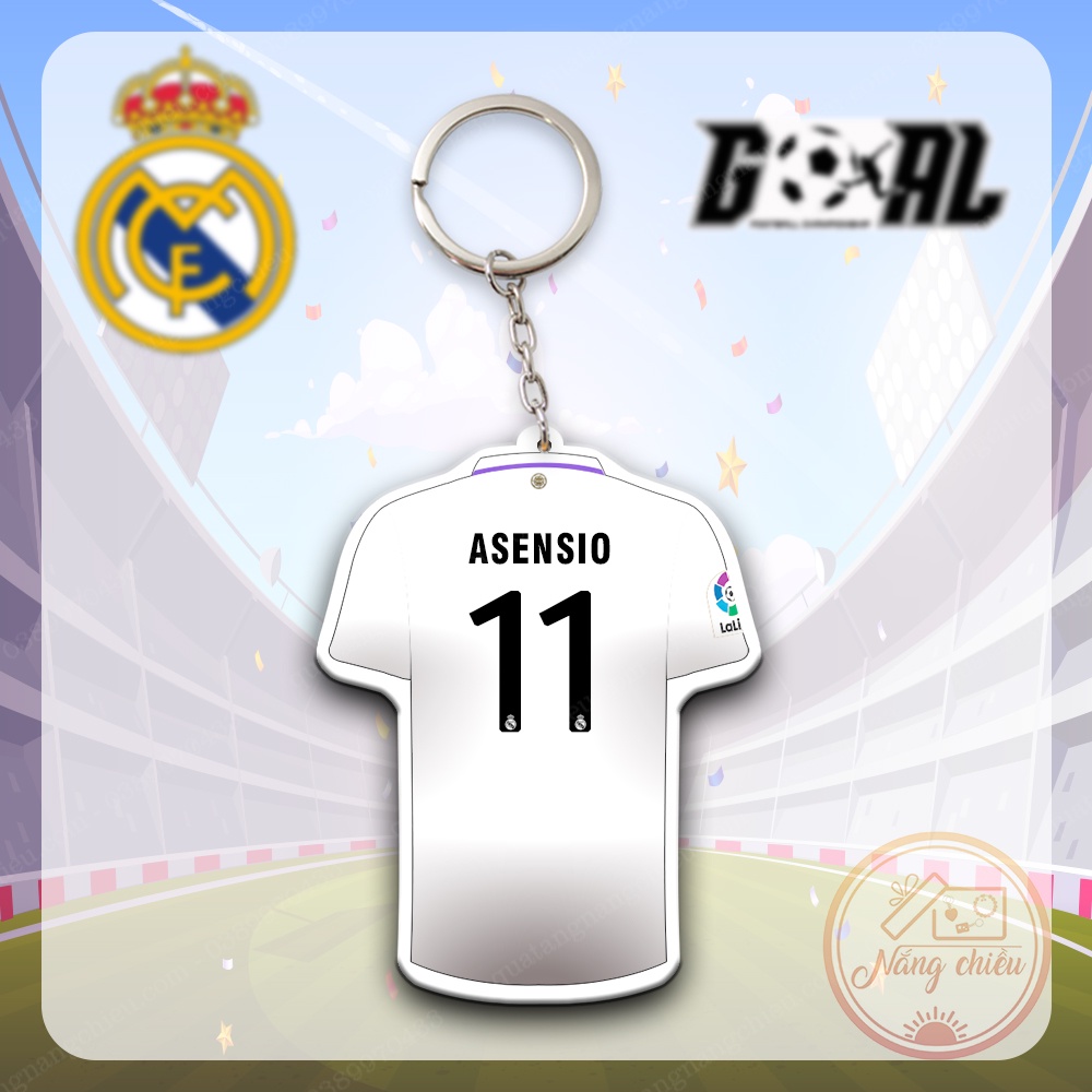 Móc Khóa Dày In Sắc Nét 2 Mặt, Áo Đấu CLB Real Madrid ☘️MÓC KHÓA THẺ CẦU THỦ☘️