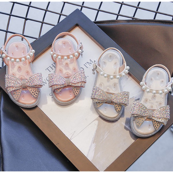 sandal bé gái size 21-30 nơ đá tiểu  thư