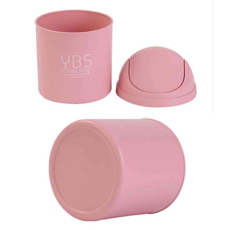 Thùng Rác Nhựa Mini YBS Để Bàn Tặng Kèm Sticker Ngộ Nghĩnh Đáng Yêu Tiện Ích