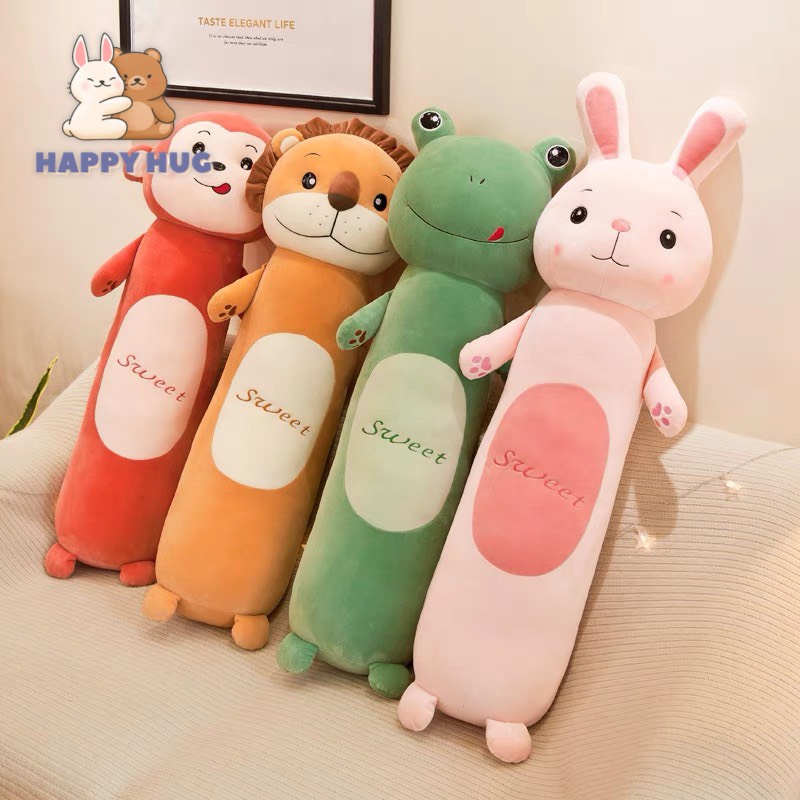Gối ôm gấu bông cute size 60 cm cho bé, hình động vật dễ thương chất mềm mịn cao cấp - Happy Hug