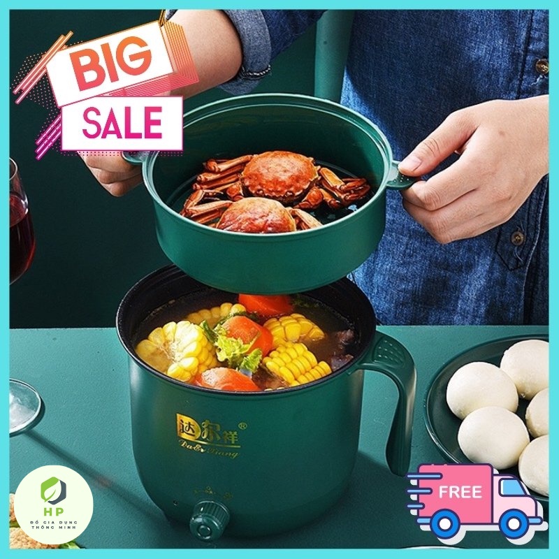 Nồi lẩu mini 2 tầng đa năng chống dính - Nồi mini nấu mì điện hấp hàn quốc | HP - Đồ Gia Dụng Thông Minh