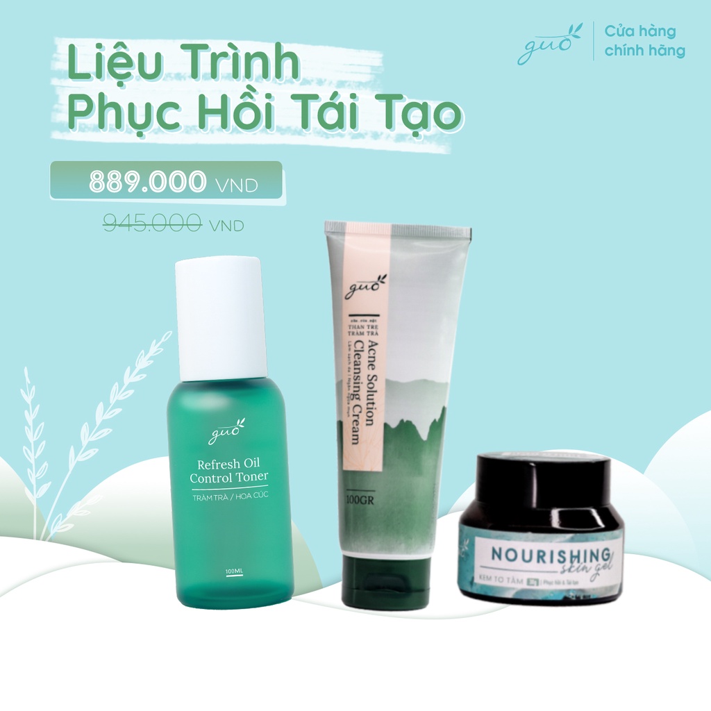 [Mã LTBAUAB9 giảm 7% đơn 99K] Bộ Phục Hồi Tái Tạo GUO Nuôi Dưỡng Da Khỏe 3 sản phẩm