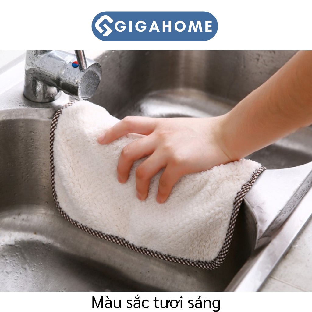 Khăn Nhà Bếp GIGAHOME 2 Mặt Lau Bát Đĩa Siêu Thấm Hút Có Móc Treo Tiện Lợi 7808