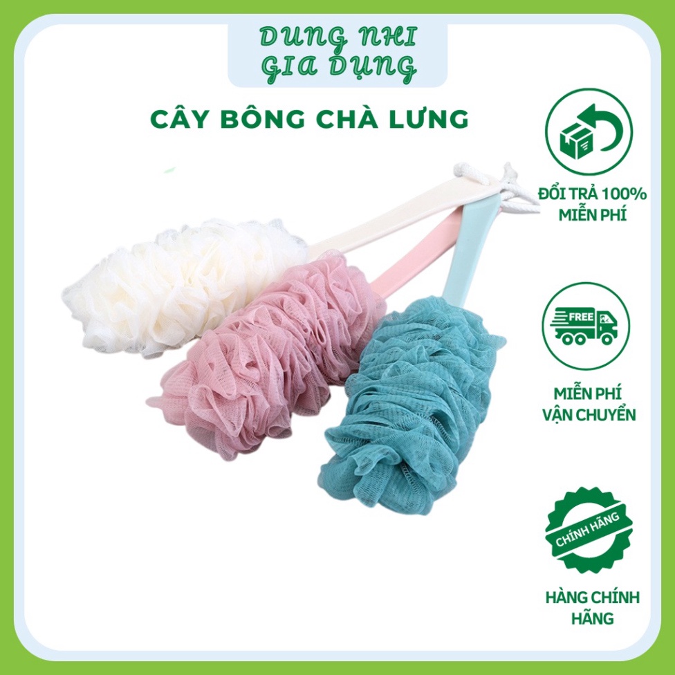 Cọ Lưng Tạo Bọt Có Cán Dài Dễ Cầm Dụng Cụ Chà Lưng Khi Tắm Bằng Bông Tạo Bọt Mềm Mại Gia Dụng