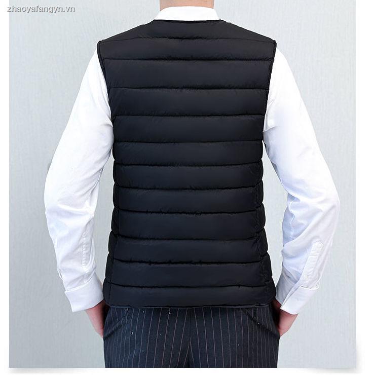 Áo khoác phao cotton phối nhung dày giữ ấm mùa thu đông cho nam trung niên