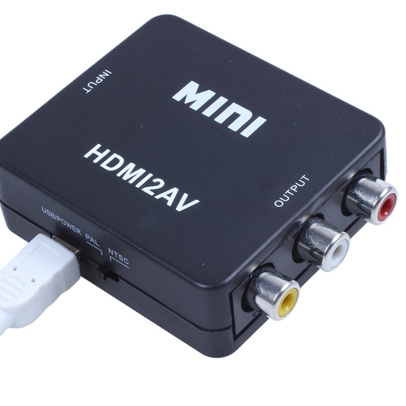 Bộ chuyển đổi video tổng hợp AV HDMI sang 3RCA CVBS màu đen