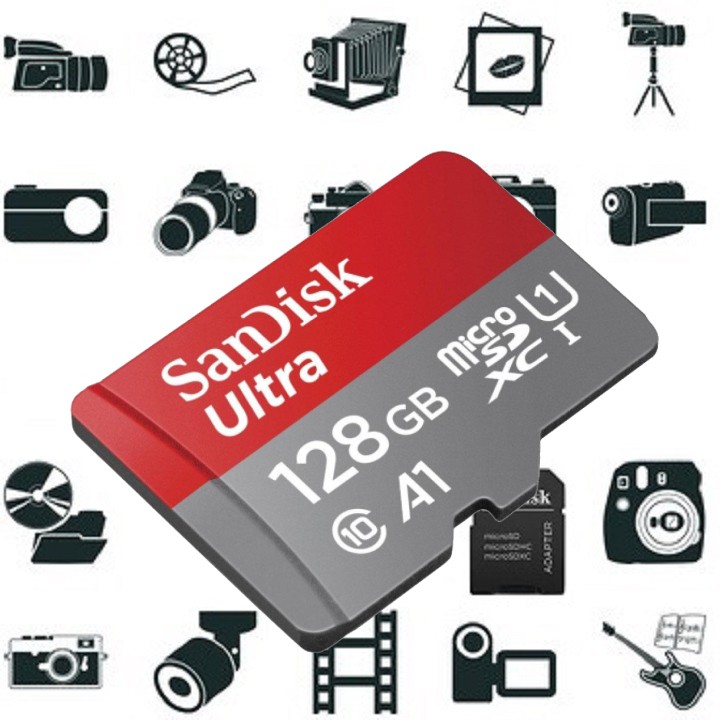 Thẻ nhớ SanDisk 128GB – SanDisk Ultra MicroSD – CHÍNH HÃNG – Bảo hành 5 năm – Kèm Adapter