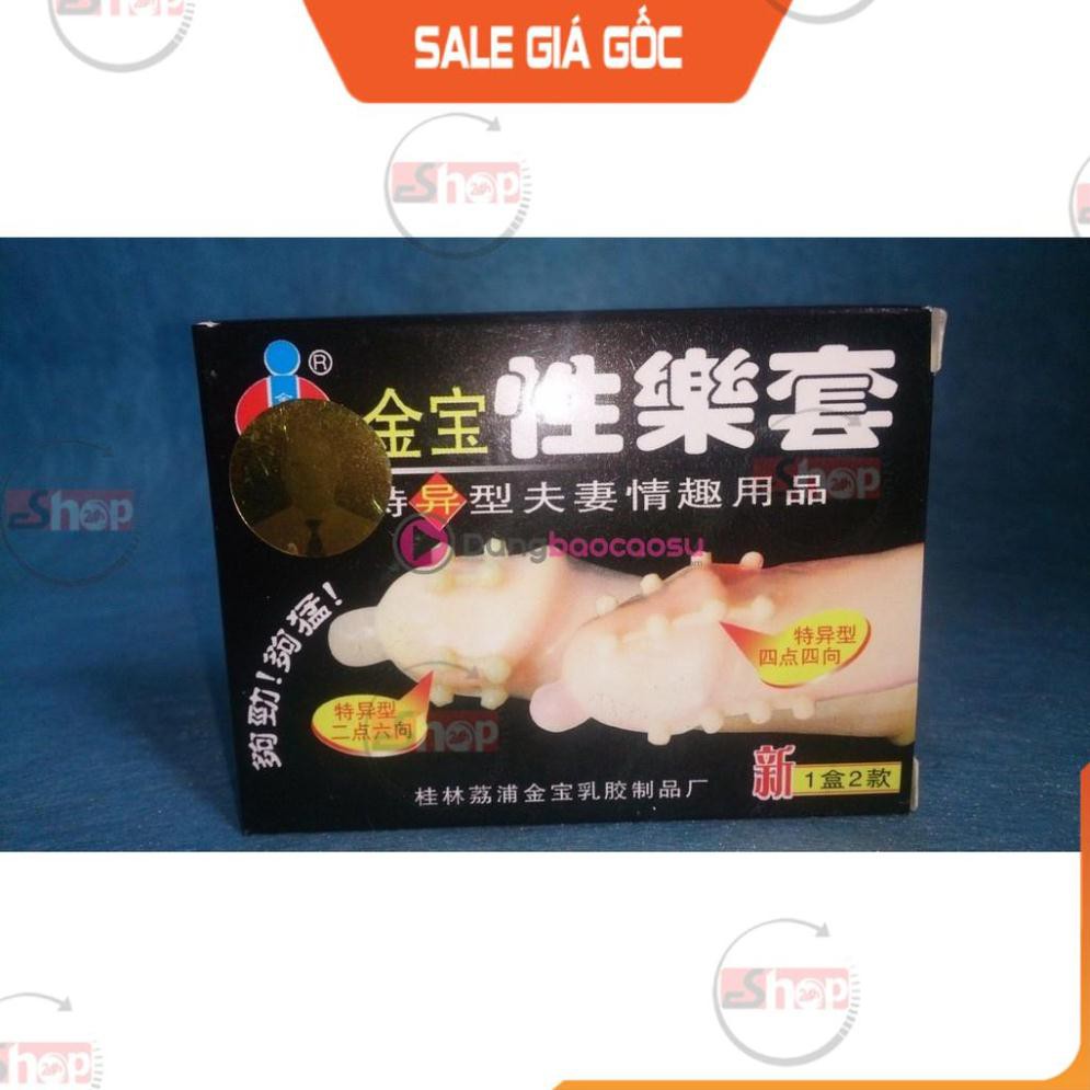 BAO CAO SU GOLD GAI BI LƠN, HỘP 2 CÁI - BCS GÂN GAI CẢM GIÁC ĐÊ MÊ (Hàng Cao Cấp)