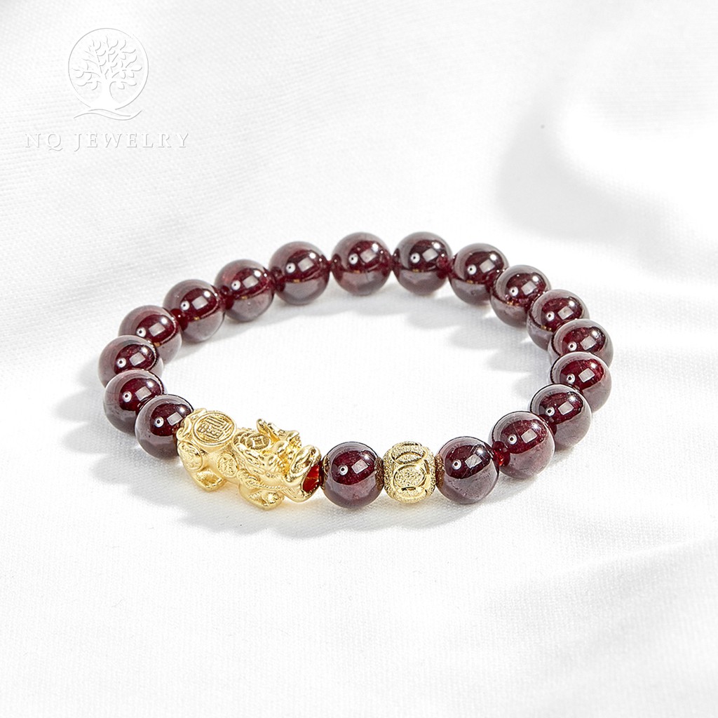 Vòng tay phối charm tỳ hưu bạc mà vàng 24k - NQ Jewelry