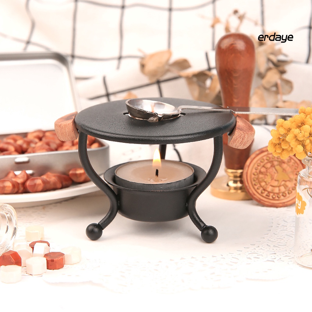 Lò nung sáp có tay cầm làm từ gỗ phong cách retro sử dụng tiện lợi