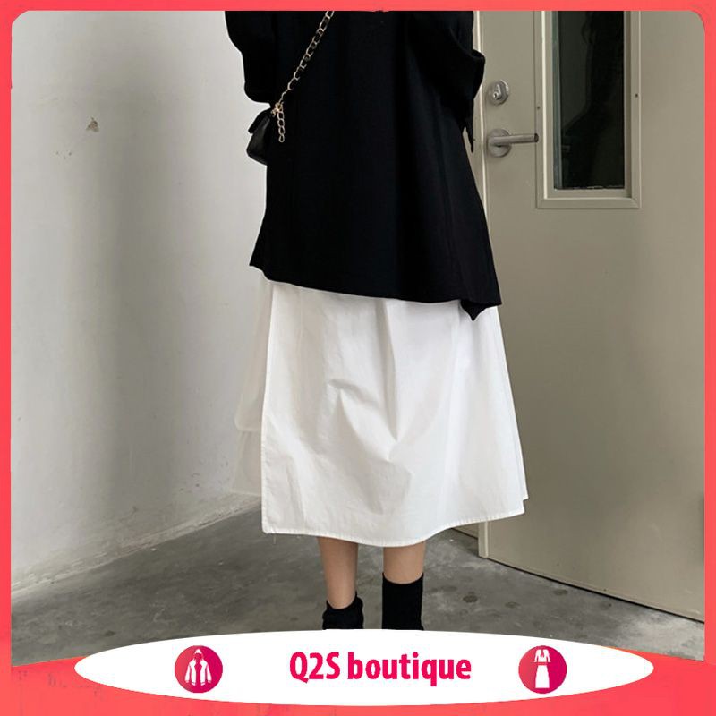 [Xả Kho] Chân Váy Xòe Đen Trắng Basic KIỂU VẠT LỆCH ULZZANG | BigBuy360 - bigbuy360.vn