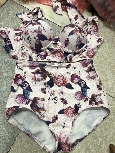 Bộ bơi bikini đi biển hoa cup ngực (ko choàng) | BigBuy360 - bigbuy360.vn