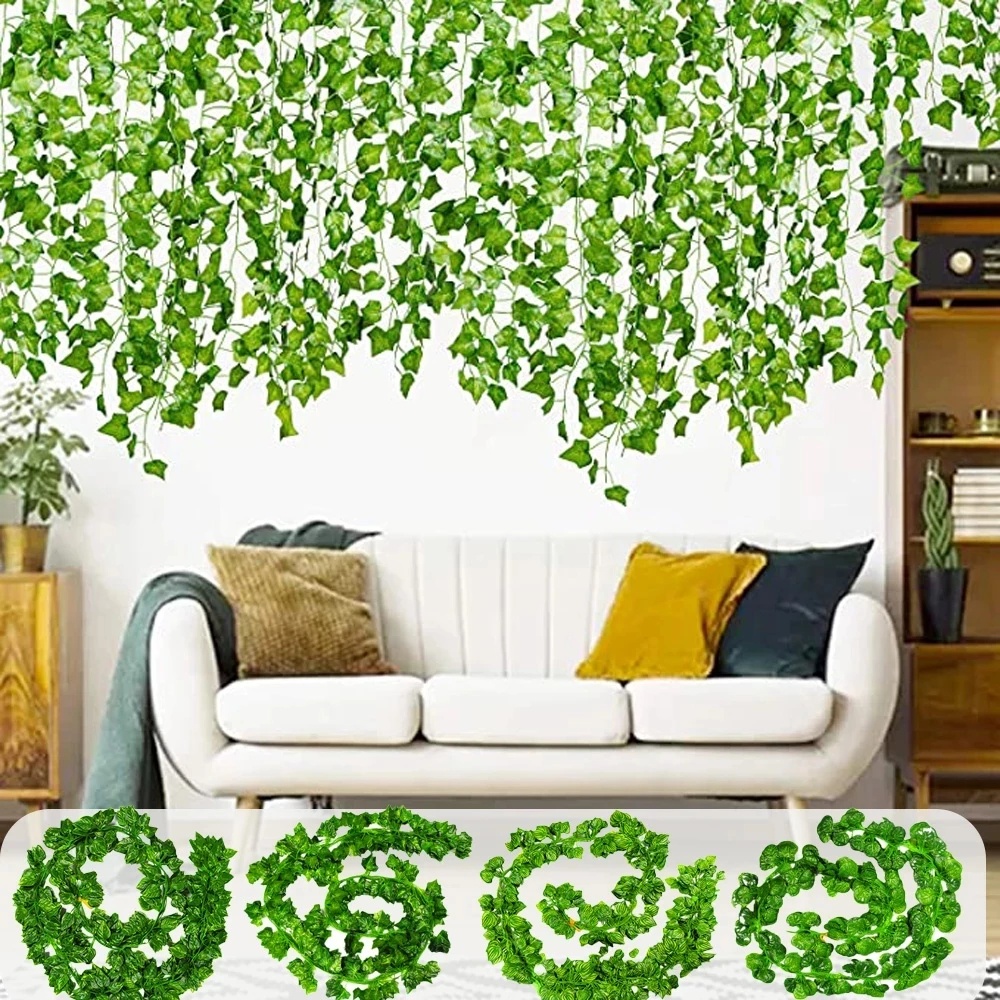 2.2M Artificial Green Plants Ivy Leaf Garland Climbing Vine For Home Bathroom Decor Garden Party Decor