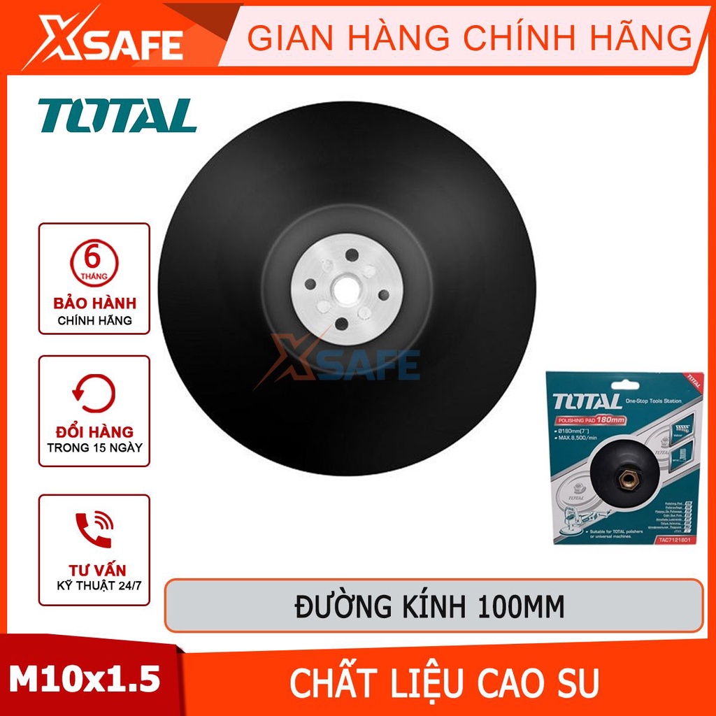 Đĩa cao su đánh bóng TOTAL 100-180mm, chất liệu cao su/nhựa pp, cốt M10/M14 - chính hãng