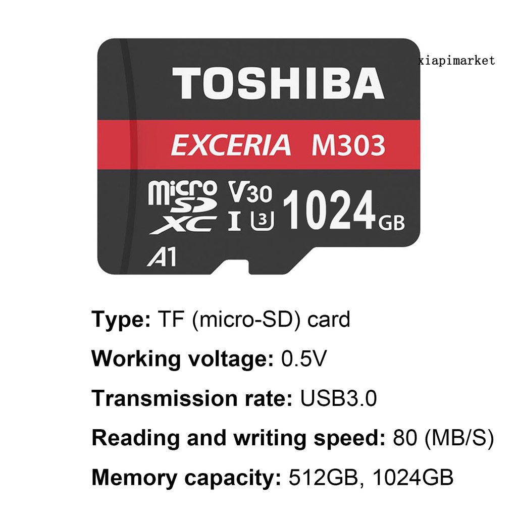 Thẻ Nhớ Toshiba 512gb / 1tb Siêu Mỏng Chống Nước Chống Từ Tính Tốc Độ Cao Cho Điện Thoại