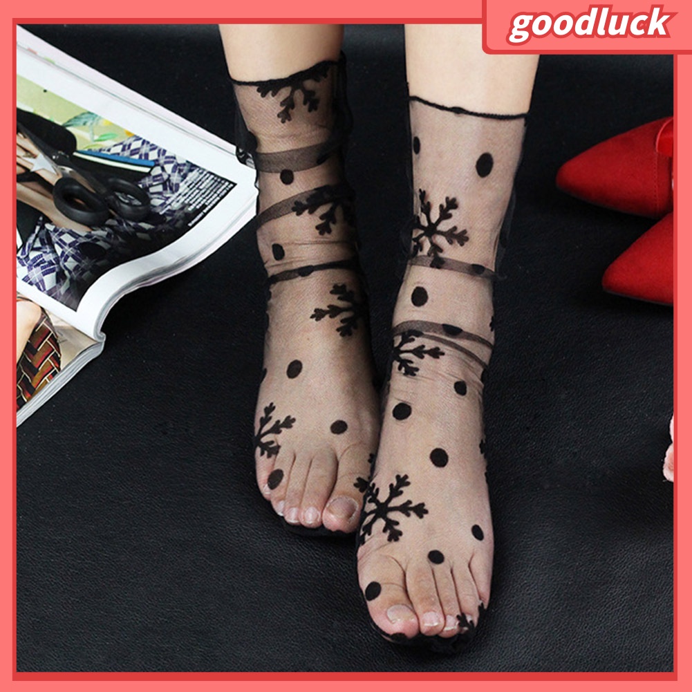 Đôi Vớ Lưới Xuyên Thấu Họa Tiết Ngôi Sao Thời Trang Cho Nữ