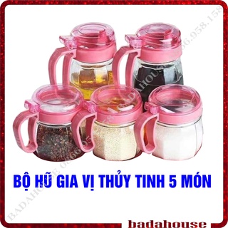 Hũ đựng gia vị Badahouse, Hũ đựng gia vị thủy tinh Set 5 món