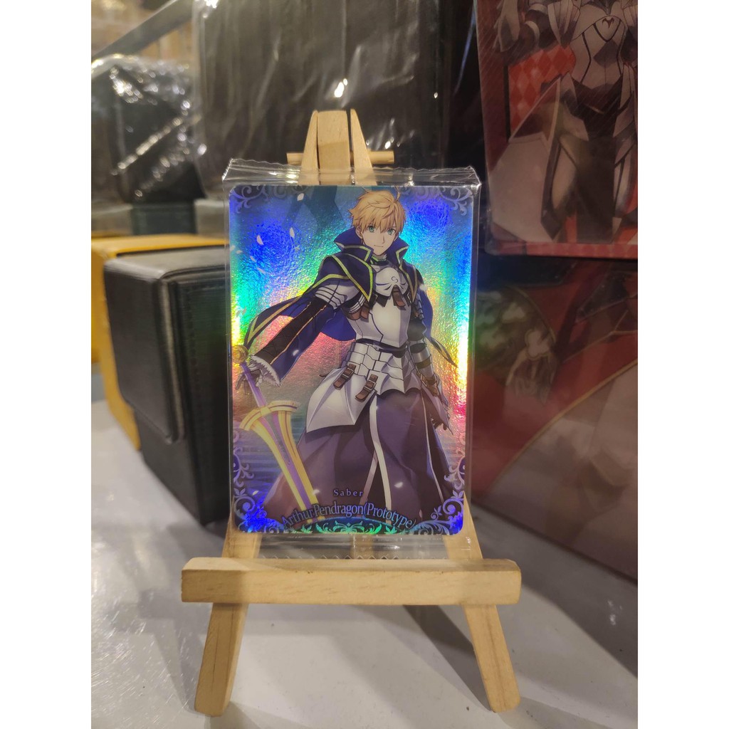 Thẻ bài bánh xốp Fate Grand Order FGO Arthur Pendragon SP - Super Rare - Tặng bọc bài nhựa bảo quản