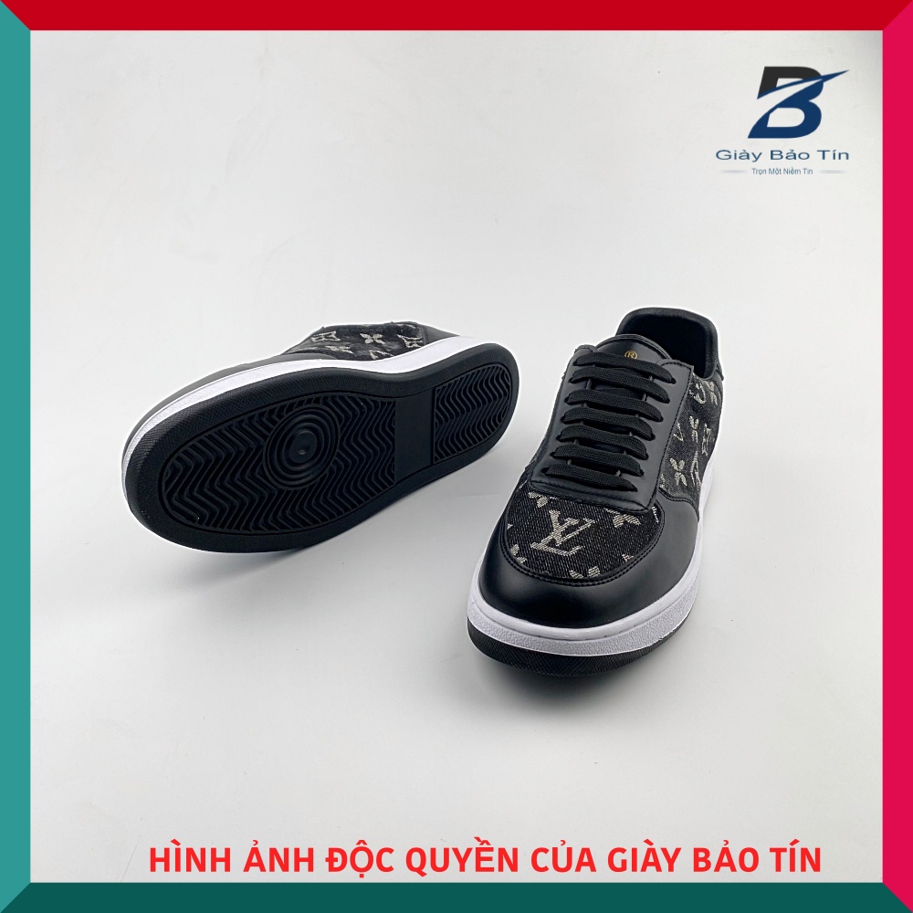 Giày thể thao nam LV 021 Giày sneaker mẫu mới nhất 2 màu đen trắng nổi trội, sang trọng đế cao su chỉ máy chắc chắn