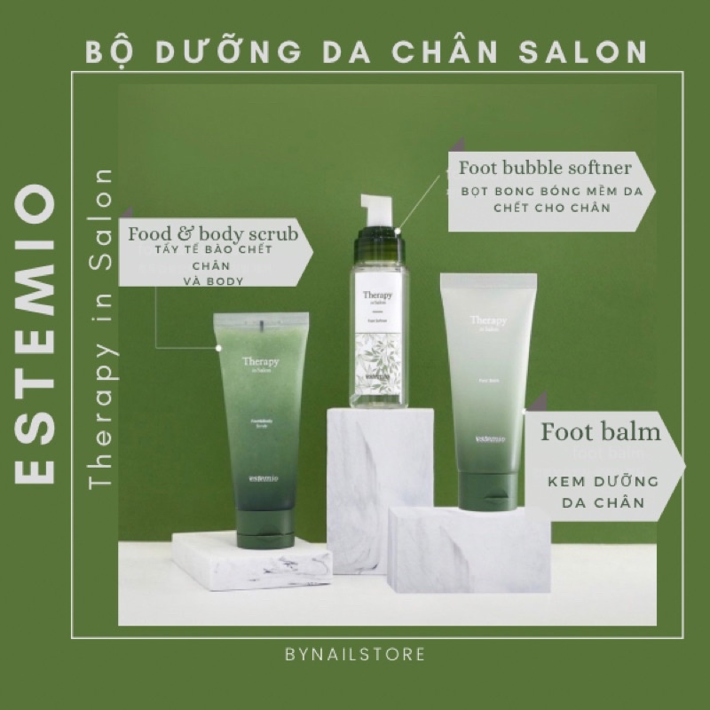 [Estemio] Tẩy tế bào _Bọt bóng mềm da _Kem  dưỡng da chân tại nhà cao cấp Hàn Quốc chuẩn salon Therapy in Salon