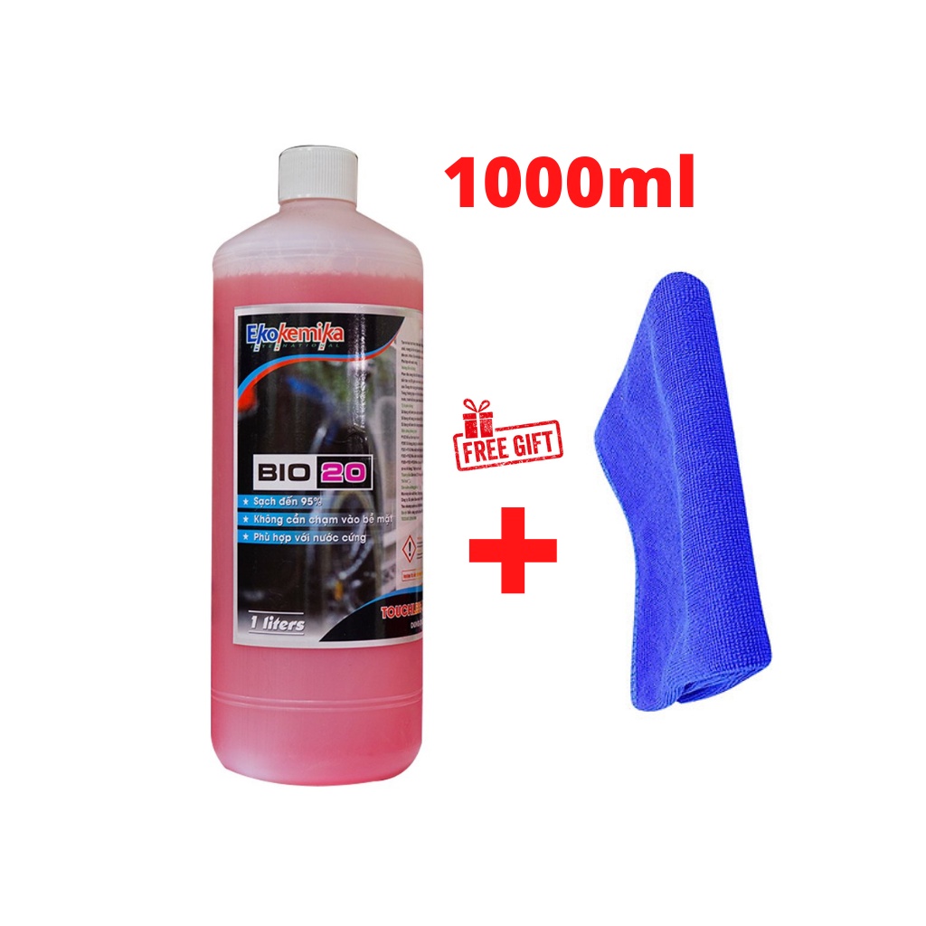 Dung Dịch Rửa Xe Không Chạm Ekokemika BIO 20 1 lit Tặng Khăn Lau Xe